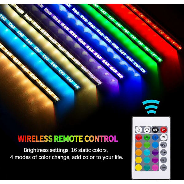Akvarie LED-belysning - akvarieväxtlampa - RGB-dyklampa med 24-tangenters fjärrkontroll - LED-belysning för växttillväxt