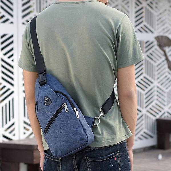 Sling Ryggsäck, Multifunktionell Crossbody Axelväska Resa Vandring Dagryggsäck Usb-gränssnitt Laddningsryggsäck Blå