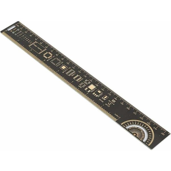 Multifunktionslinjal för elektronikingenjörer, kretskortslinjal, PCB-ingenjörslinjal, multifunktionslinjal (25 cm)