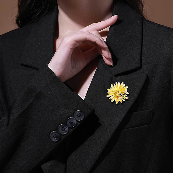 Liten Bi Söt Daisy Krysantemum Pärla Broscher Corsage Tillbehör Söta Pins För Kvinnor