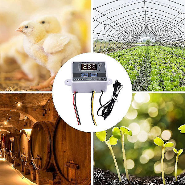 2 st Xh-w3001 Digital temperaturregulator med sensor Ac110v-220v termostat temperaturswitch