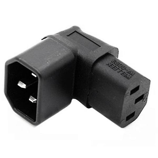 IEC hane C14 till uppåt vinklad IEC hona C13 strömkabeladapter