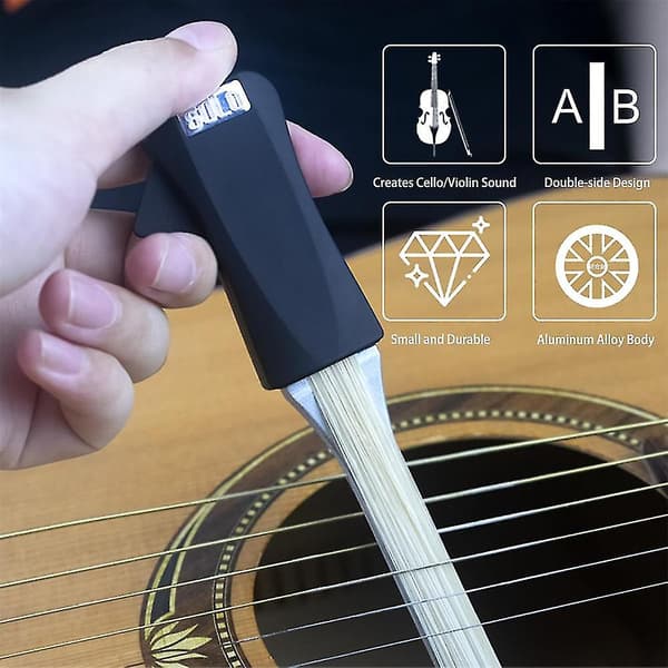 Gitarrspelande båge Dubbla ändamål Stränginstrument Verktyg, Hästsvans Gitarr Tillbehör Inbyggt Gitarrplektrum För Nybörjare