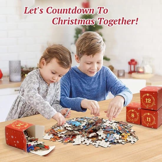 Adventskalender 2025 - Pussel med 1000 bitar - 24 dagars nedräkning Multicolor XXS