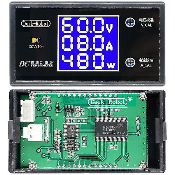 Msbd Dc 0-100v 10a LCD-skärm Digital Voltmeter Amperemeter Wattmätare Spänning Strömmätare Volt Detektor Testare 12v 24v 36v 1000w Yo