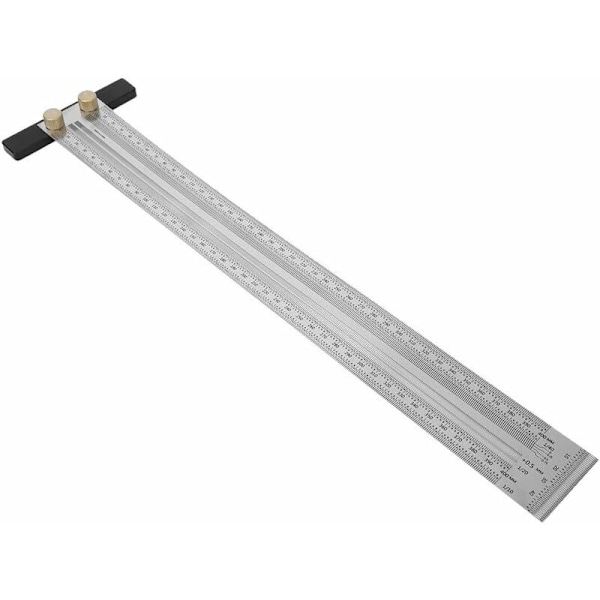 Ultra-præcis markeringslineal, rustfrit stålmåler, vinkelret tømrer T-lineal, automatisk blyant tømrerens måler (400mm T-lineal)