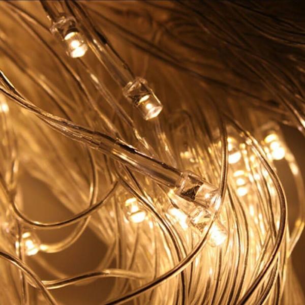 LED-lysnet 144 LED med stik 220v til fest, have, jul, halloween, bryllup, lysdekoration 2M x 2M varm hvid?