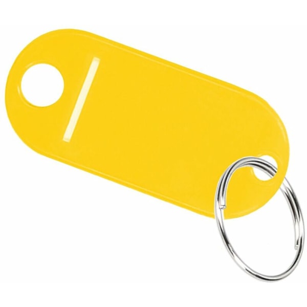 20 x nøglebrikker, nøglebrikker, skrivbar, nøglering til tags, gul