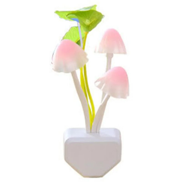 Fantasifull Svamp LED Lotusblad Nattlampa, Ljusstyrningskontroll, Plug-in Nattlampa, Nattlampa