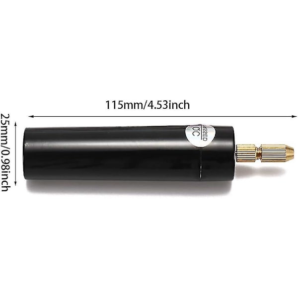 Mini elektrisk borr 0,7-1,2 mm för harts, USB elektrisk borr för smyckestillverkning, skruvstädssats med 13 borr (svart)