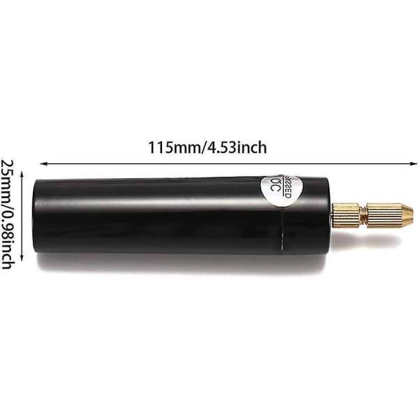 Mini elektrisk borr 0,7-1,2 mm för harts, USB elektrisk borr för smyckestillverkning, skruvstyckesats med 13 borrkronor (svart)