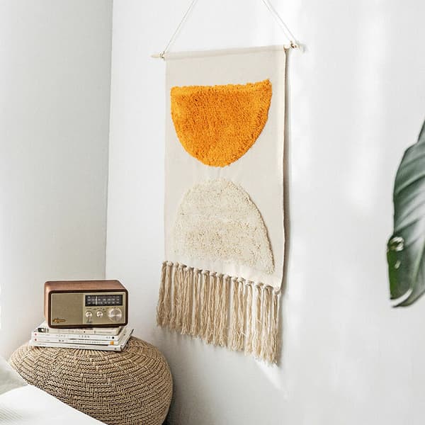 Macrame väggbonad bohemisk handgjord väggbonad macrame vävd gobeläng macrame väggbonad hemväggdekoration för vardagsrum sovrum bröllop