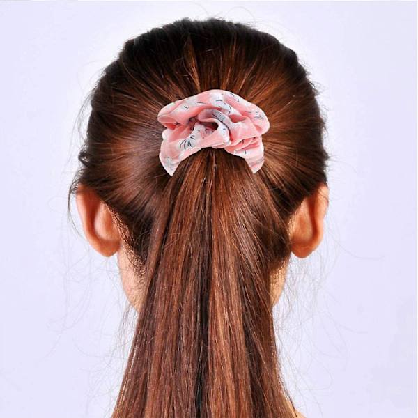 Chiffonhårband, 16 st blandade färger Chiffon blomma hårband elastisk hästsvanshållare