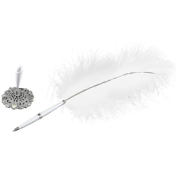 Strutsfjäderpenna Deluxe Swan Writting Pen Bröllop Penna Signering Penna