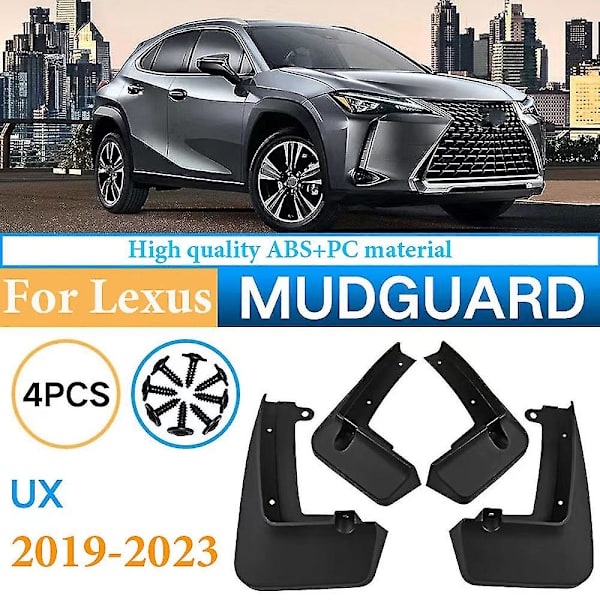 4x för Lexus Ux Ux200 Ux250h 2019-2023 Ny uppgradering Biltillbehör Stänkskydd Stänkskydd Stänkskydd Stänkskydd Stänkskydd fram och bak