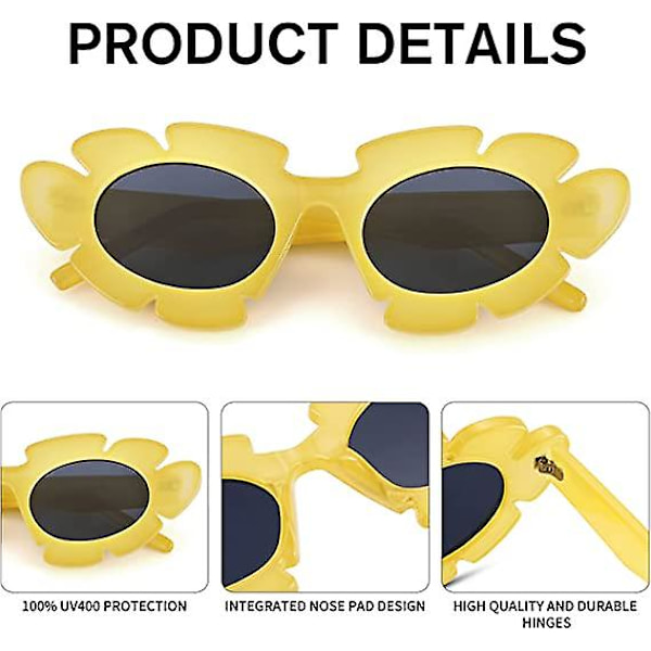 Trendy Cat Eye Blomster Solbriller For Kvinner Menn Retro Mote Naken Chunky Shades Uv400 Beskyttelse Solbriller