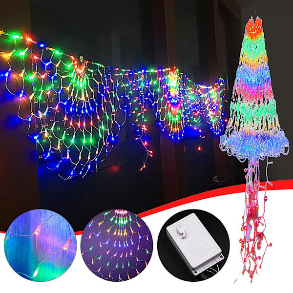 Led Light String Peacock Net Light Fisknät Light 3mx0.6mWhite