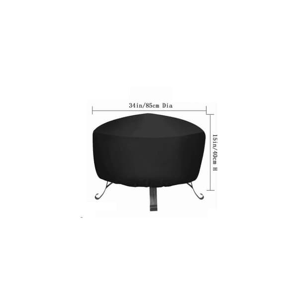 Eldstadsskydd Diameter 85 x 40 cm Vattentätt Eldstadsskydd UV-beständigt Rivtåligt 210D Oxfordtyg Grill Eldstadsskydd