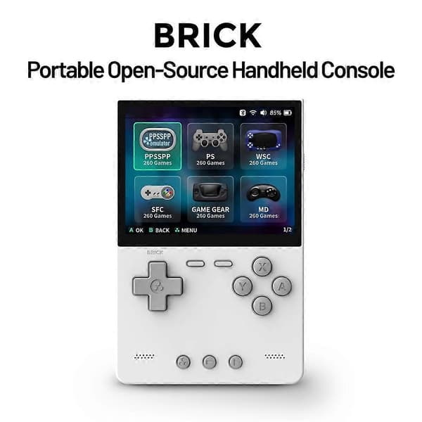 BRICK 128GB Bärbar Spelkonsol, Linux Handhållen Videospelskonsol, 3,2-tums 1024x768 IPS-skärm, Retro Spelkontroll B