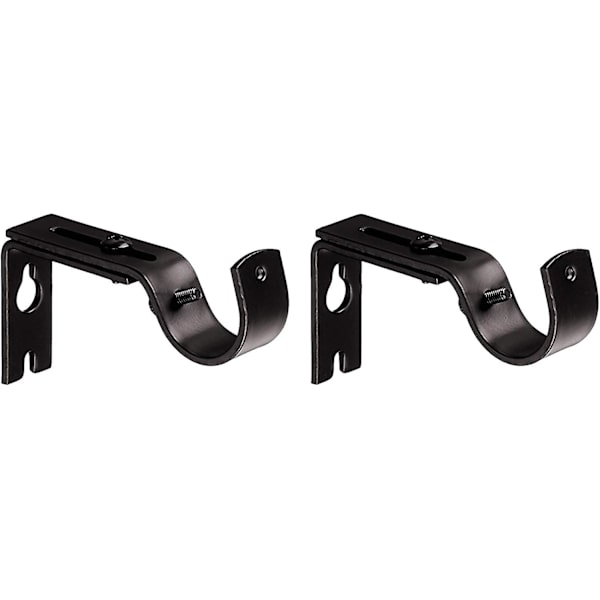 Justerbara Gardinstångs Väggfästen, 2-pack, Mörkbrons (Espresso)