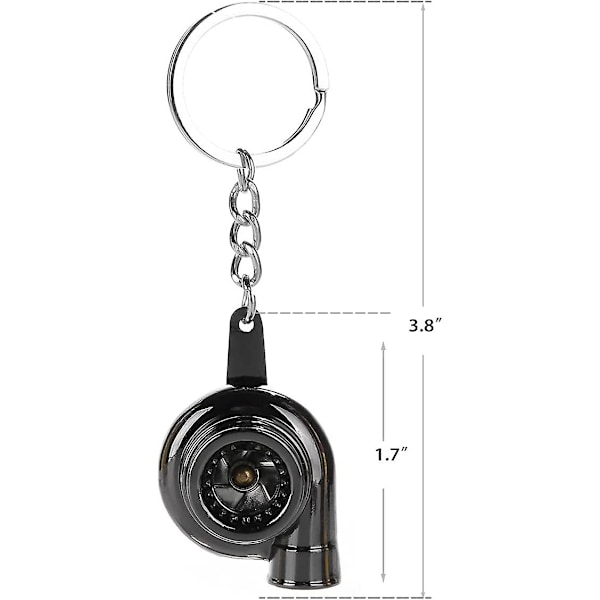 Kreativ Autodel Modelbil Turbine Nøglering Nøglering Nøglering Nøgleholder Biltilbehør (sort)