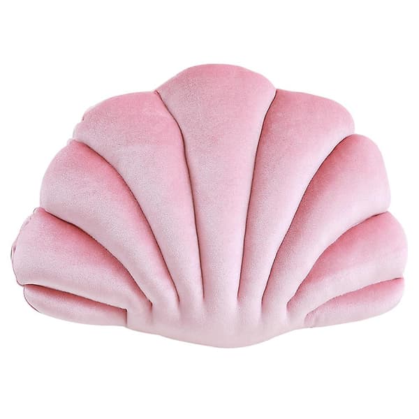 Sea Beach Pilgrimsmussla Shell Bäddsoffa Kudde Dekoration Lyx Shell Fylld Kudde För Sovrum Livingrosa