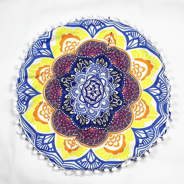 Rund Bohemisk Meditationsputeöverdrag Ottoman Kudde Kuddfodral Soffa Kudde