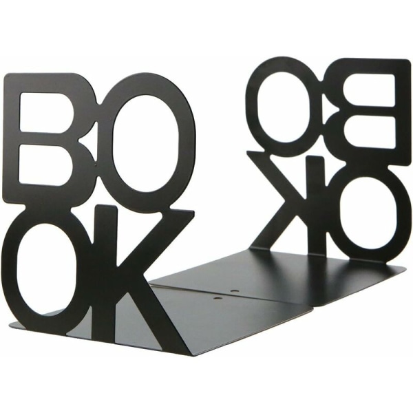 Bokstöd i metall Triomphe 1 par bokstavsdesign Enkel bokstöd Organizer för kontorsarbetsplats Heminredningspresent (svart)