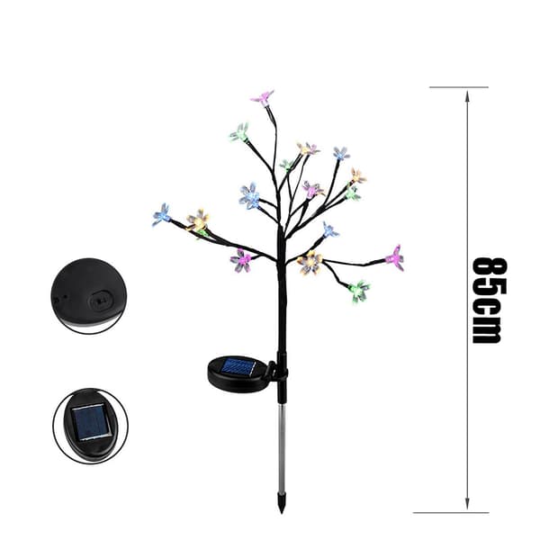 85 cm Solarlykta LED Utomhus Trädgårdslampa 2 st Vit