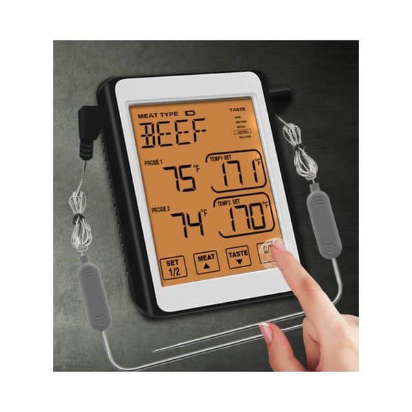 Dubbel sond Smart Alarm Ugn Grill Kötttermometer CH-212 Elektronisk Köks Sockertemometer