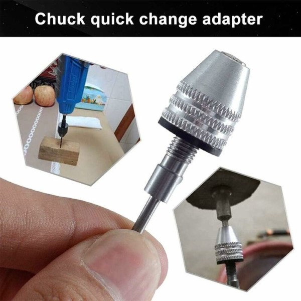 Borrchuck, Triomphe 2 st Hex Shank Chucks Hex Socket Holder Chucks för roterande multiverktyg 0,3 mm till 3,4 mm borrtillbehör