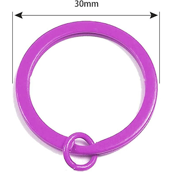 50 st Hem Nyckelring Split Flat Ring för Nyckelring Hantverk Rund Nyckelring Slumpmässig Färg
