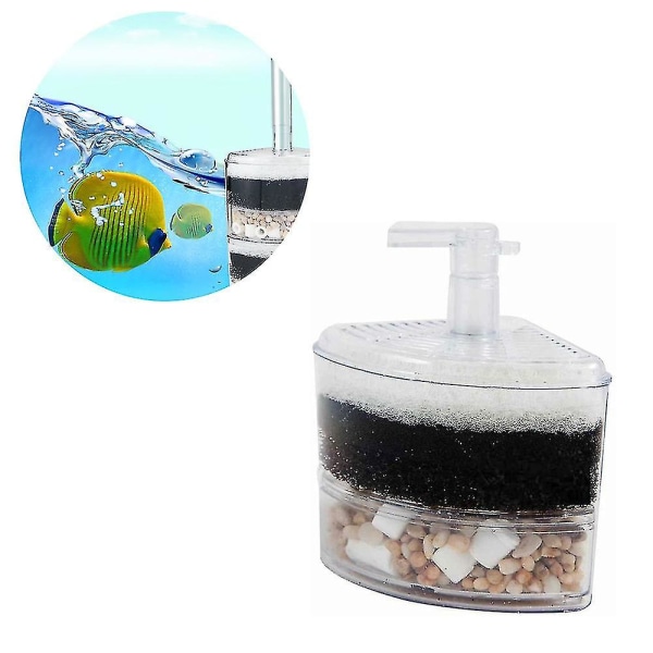 Aquarium Fish Tank Hörnfilter Hörnfilter Internt luftdrivet filter
