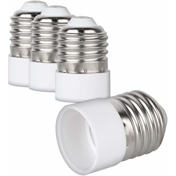 4x fatningsadapter - E27 til E14 fatningskonverter - E14 base lampeholderadapter til halogen LED pære
