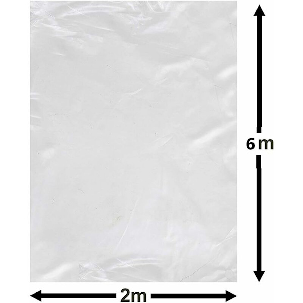 2 x 6 m ?? Ekstra kraftig polyethylenplade, ekstra tykt, klart havedyrkningsdrivhusdæksel, havebrugs-polyethylenmembran til isolering i haven