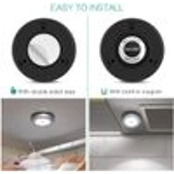Rörelsesensor Nattlampa, LED Batteri Rörelsesensor Billampa, Skåpslampa, 6-pack