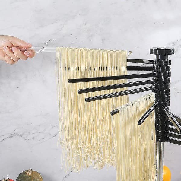 Roterbart torkställ för hemlagad pasta, säkert material pastaställ (svart)
