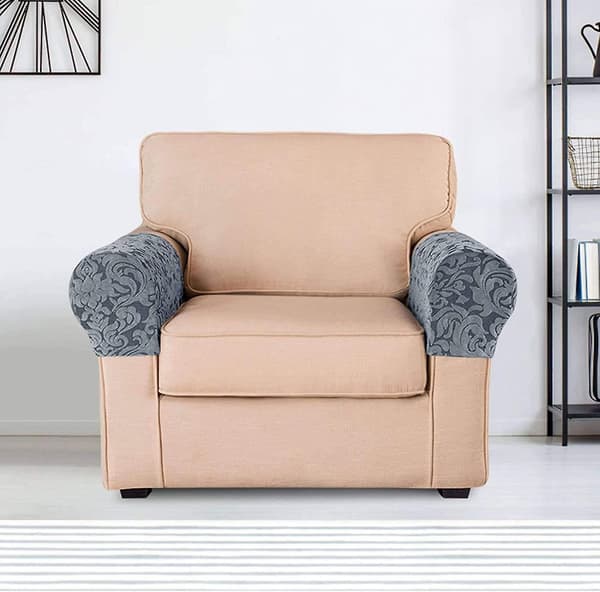 Fåtöljöverdrag, set om 2 jacquard stretch fåtöljöverdrag halkfria soffmöbelöverdrag (grön)