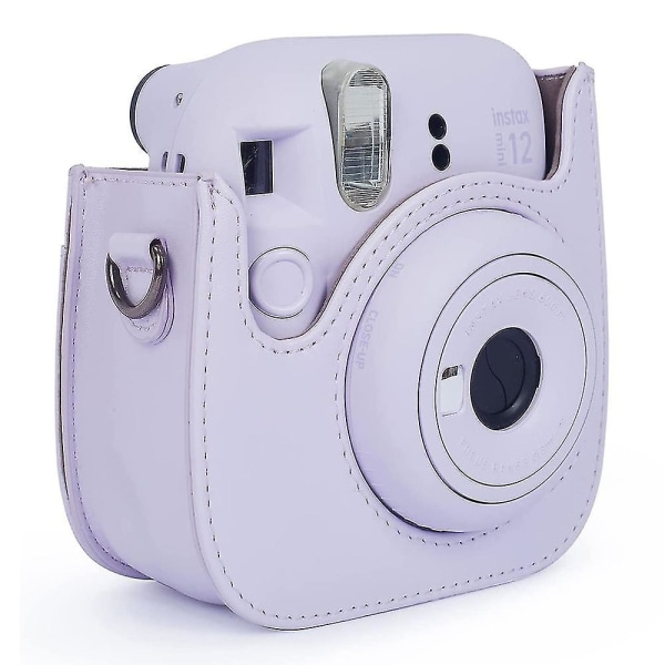 För Fujifilm Instax Mini 12/11/9/8 kameratillbehör 7-i-1 paketsats inkluderar case, filmklistermärken, skrivbordsramar, hängande ram (lila)