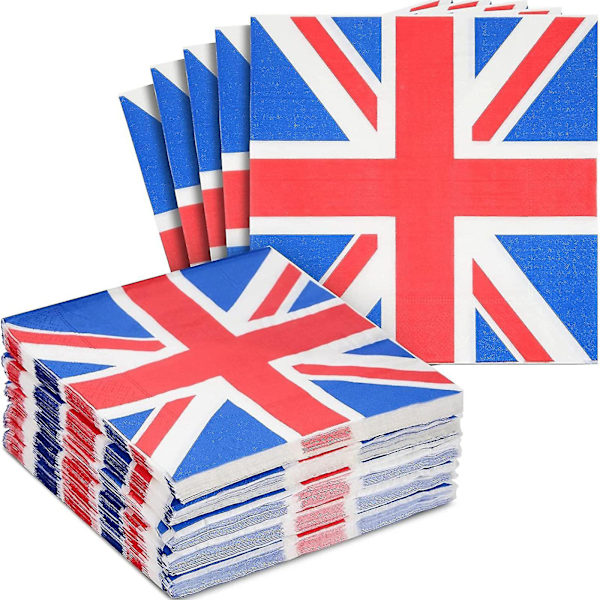 Union Jack Party Tableware Set, Kung Karl III:s Kröningstema Pappers Tallrikar Festartiklar, Bordsduk Festartiklar Dekoration-26（B）