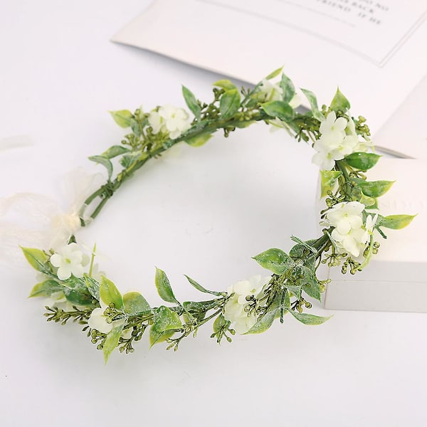 Boho hårblomsterkrona konstgjord blomsterkrona bröllopskrona för bröllopsceremoni, fest