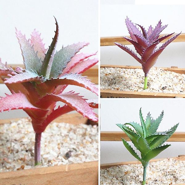 1 st. Konstgjord Sukkulenter Växt Falsk Aloe Verklighetstrogen DIY Heminredning Arrangemang (Lila)