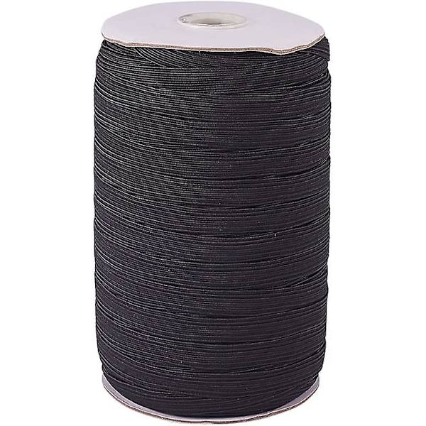 100 meter platt spandextråd, 0,39\" sytråd DIY stretchbandspolar svart
