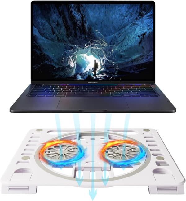 Laptop-kylskena med extern fläkt (vit) vit