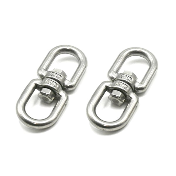 Karaktärsfiskeverktyg nyckelring, silver snurring för camping, M4/m5/m6 rostfritt stål