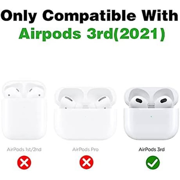 Fodral för Airpods 3 3:e generationen Söt Mjuk Silikon 3D Rolig Kul Karaktär för Air Pod 3 (2021) Omslag Kawaii Designer Cartoon Ring Sätt Fodral för Barn