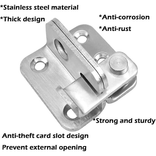 2pack 90 grader vinkelrätt dörrlås Hasp, bult Dörrlås Grind Spärr Tiny