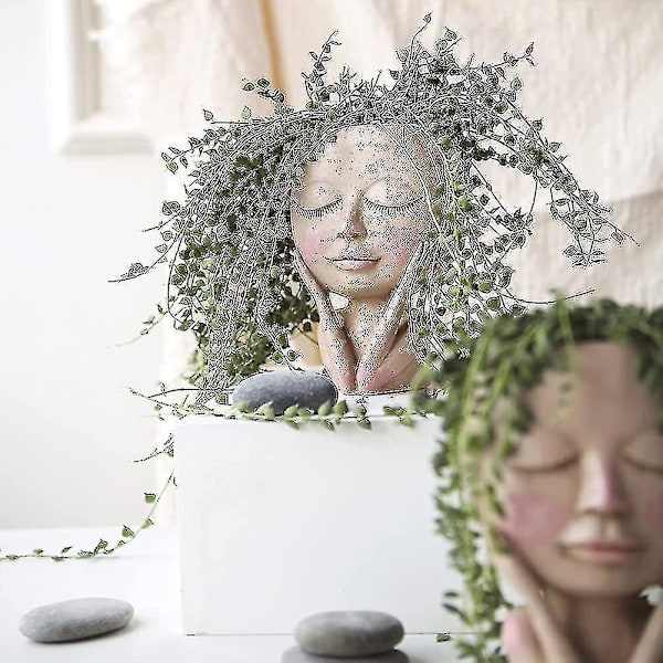 Blomkruka Huvud Planteringskruka Succulent Planter Söt Harts Kaktus Planter-4