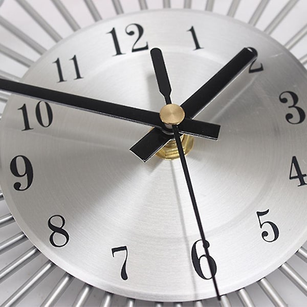 Radial Sunburst Diamond Silent Väggklocka Modern Heminredning