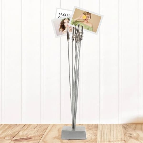 Trädformad fotohållare, 8 klämmor, silver, 24,6 cm.
